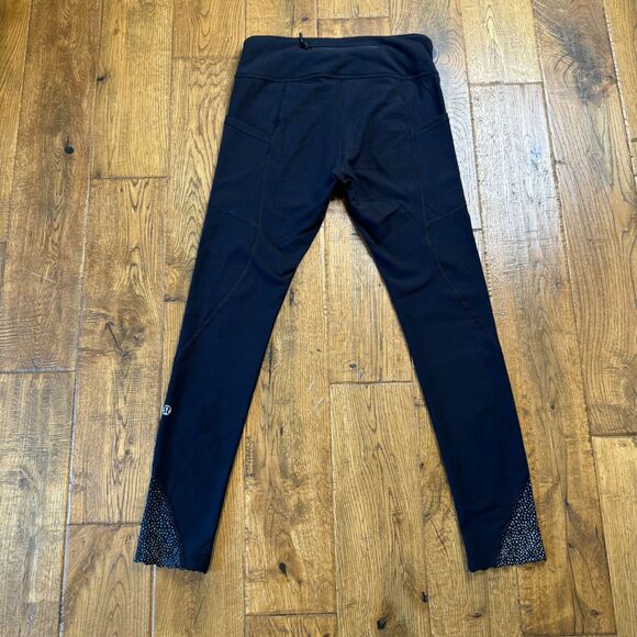 LULULEMON Reflective "Tight Stuff II" High Rise 7/8 Tight Black Size 4 - Picture 5 of 6